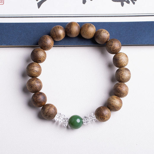 xy0389沉香+碧玉水晶手串 商品图3