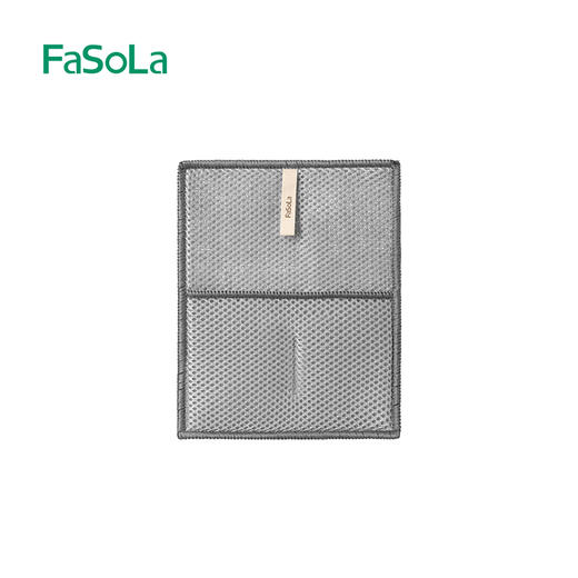 FaSoLa双面洗碗布家用清洁银丝抹布刷碗手套不沾油洗碗硬丝清洁布 商品图5
