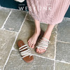 西遇平底凉拖鞋女夏季外穿新款仙女风水钻罗马鞋配裙套趾凉鞋D0956695 商品缩略图2