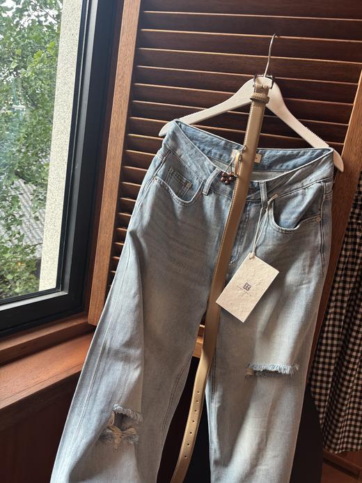 PIANAI冷小姐# 高级洗水工艺浅蓝牛仔裤 商品图0