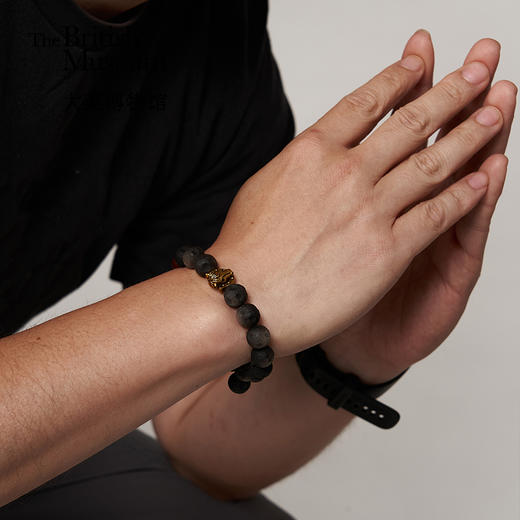 大英博物馆 欧洲文化艺术系列 玄影马扣八卦银曜石手链 复古金 商品图1