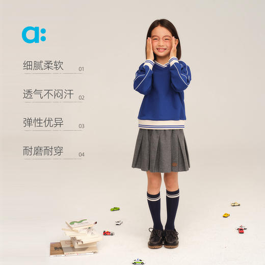 【秋Vol.1】allblu幼岚【学院小腿袜】女童袜子25秋新款柔软透气ZY 商品图2