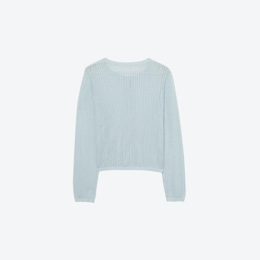 【商场同款】诗凡黎醋纤镂空针织衫2025夏新款长袖上衣3G4530541 商品图1