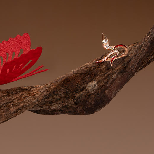 ［东方有境］18K玫瑰金镶钻戒指#娲神 商品图2