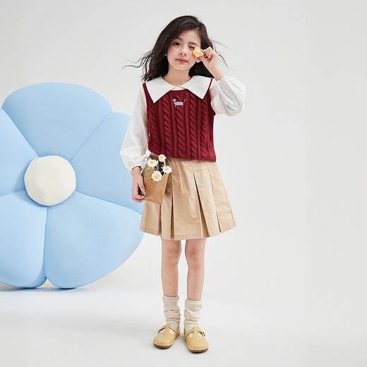 笛莎Deesha 童装女童马甲2025秋新款女童可爱毛织小狗马甲 商品图2