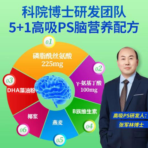 【PS全新升级】养元青PS磷脂酰丝氨酸15g*12袋/盒 科院博士团队研发 商品图1