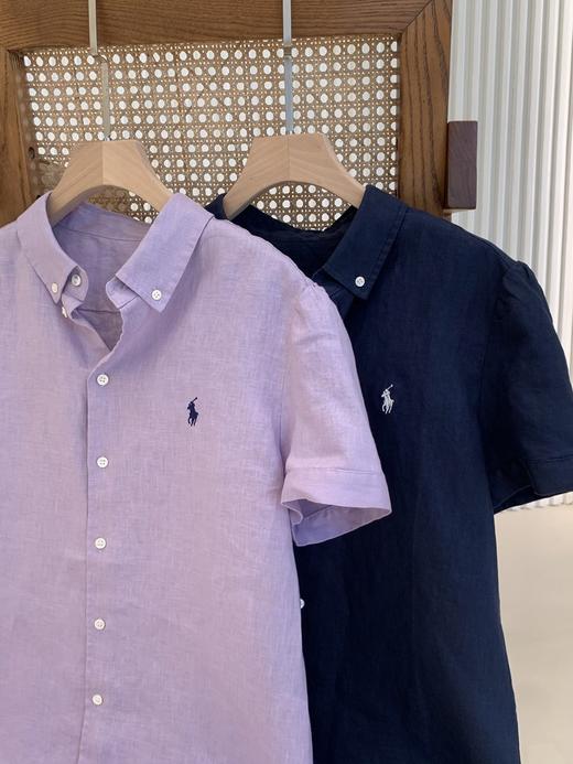 【高品质私服】【RL藏青亚麻短袖衬衫】天然亚麻经纬，松弛慵懒自在，藏青亚麻的随性中和了职场的紧绷G14XX-CC【无标出货 介意慎拍】 商品图14