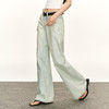 Ariseism 美式复古水洗宽松阔腿直筒牛仔裤女夏季新款休闲长裤子 商品缩略图3