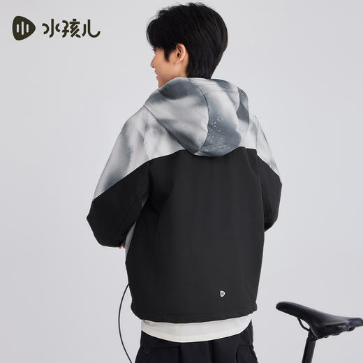 水孩儿童装儿童外套薄绒2025秋季新品大童防泼水透湿风衣连帽上衣 商品图4
