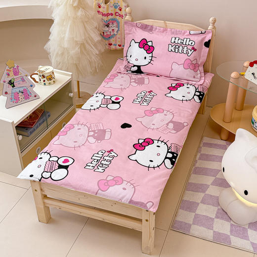 自然醒A类全棉三丽鸥花型幼儿园套件三件套六件套纯棉宝宝午睡被褥专用床上用品JY 商品图1