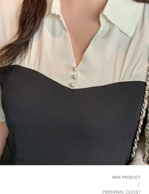 【诗铭洛可】XC2407连衣裙短袖缎面垂感珍珠钉珠顺滑连衣裙B13-1/B15-1 商品图8