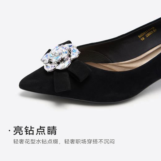 星期六晚宴山茶花钻饰低跟鞋SSD3111115 商品图5