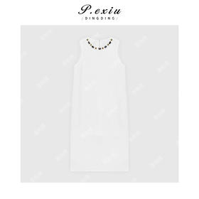 04-3潘依绣丁丁宠粉PanYiXiu/潘依绣100%亚麻极简主义宽松慵懒风无袖连衣裙 H2527