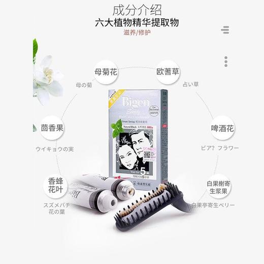 美源发采快速黑发霜男女流行色染发膏植物在家染遮白植萃国产正品 商品图1