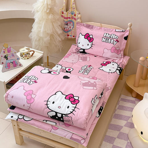 自然醒A类全棉三丽鸥花型幼儿园套件三件套六件套纯棉宝宝午睡被褥专用床上用品JY 商品图10