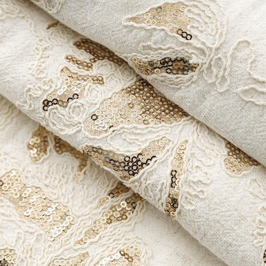 「高货wl」全新升级【铂金会员330/天猫439/差价109】(13021)洛诗琳时髦重工亮片刺绣连衣裙2025夏季圆领气质中长裙 商品图3