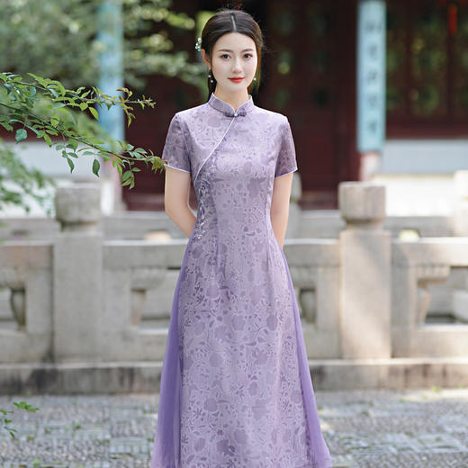 妈妈修身旗袍年轻款加厚气质改良XJ5391 商品图0