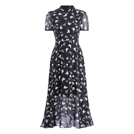 「自」全新升级【铂金会员211/天猫279/差价68】(13837)洛诗琳旗袍改良连衣裙2025夏季新款复古中国风雪纺印花裙 商品图4