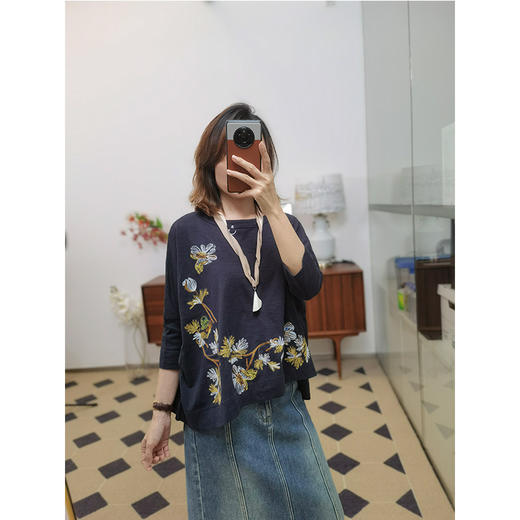 【非质量问题不退，谢谢理解】会呼吸的T恤！ 埃及长绒棉刺绣T 透气吸汗 紧密工艺 把舒适与美穿身上 商品图3