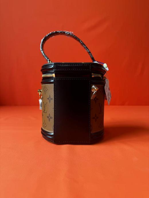 LOUIS VUITTON Cannes 经典老花发财桶 涂层帆布拼牛皮饰边 水桶包手提单肩斜挎包 小号 女款 棕色 商品图2
