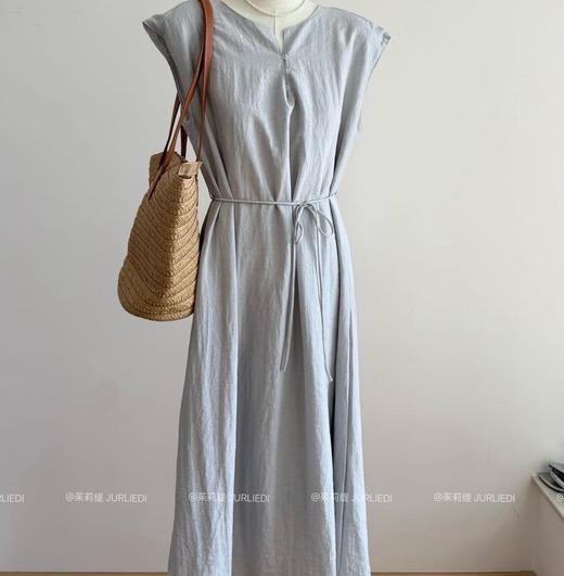 茱莉缇JURLIEDI 独家定制 薄荷曼巴亚麻连衣裙 商品图4