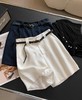 老钱麻短裤率性天丝亚麻A字百慕短裤送腰带 商品缩略图3
