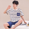 男士纯棉短袖睡衣 纯棉薄款可外穿休闲家居服套装 商品缩略图0