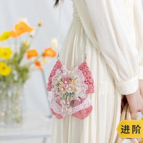 苏苏姐家蝴蝶结发夹耳机包手工diy编织钩针蕾丝线毛线团自制材料包