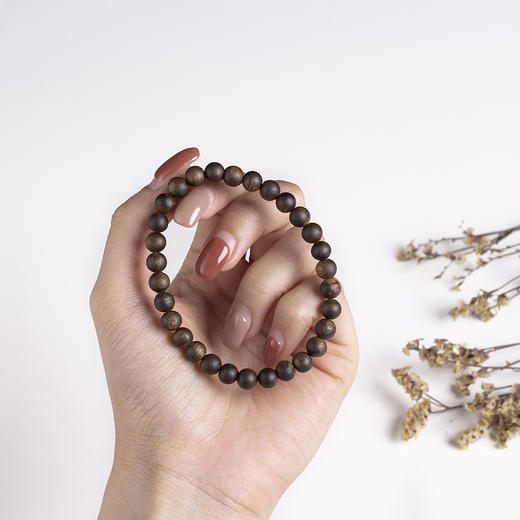 xy0418，6.5mm沉香素串单圈手串 商品图7