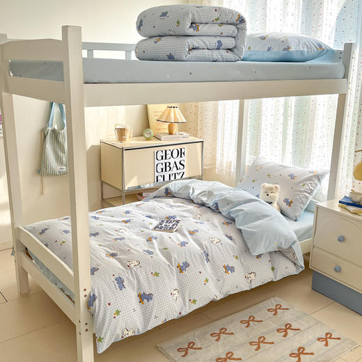 GRACE SPACE格调空间 纯棉学生宿舍用被套枕套床单三件套/床笠三件套 商品图3