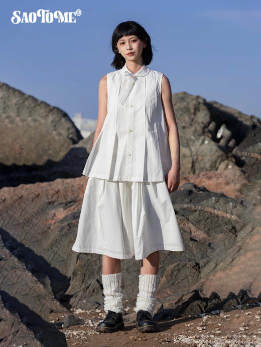 早乙女惠子saotome/STMCS12315/青果领打褶无袖衬衫 商品图2