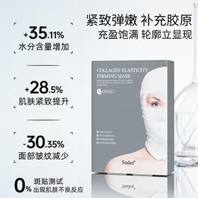 【3盒装】Sudee素玳 灰绷带面膜胶原蛋白面膜贴女补水保湿紧致修护 5片/盒