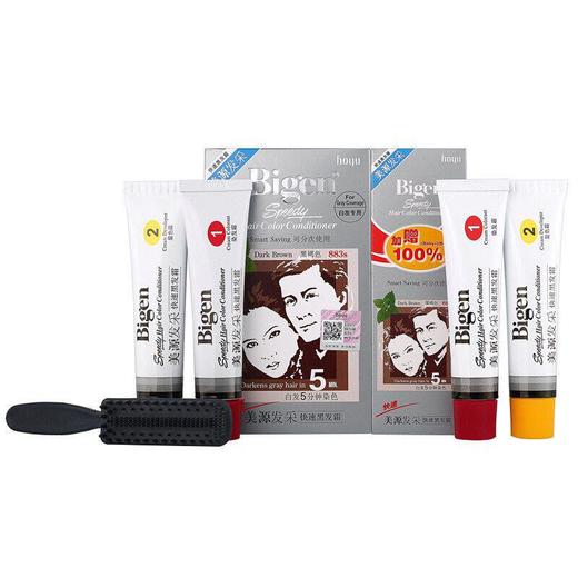 美源发采快速黑发霜男女流行色染发膏植物在家染遮白植萃国产正品 商品图4