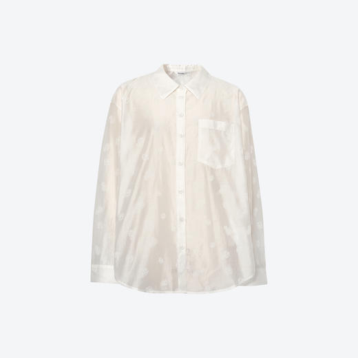 【商场同款】诗凡黎莱赛尔衬衫2025夏新款玫瑰暗纹上衣3G5120401 商品图0