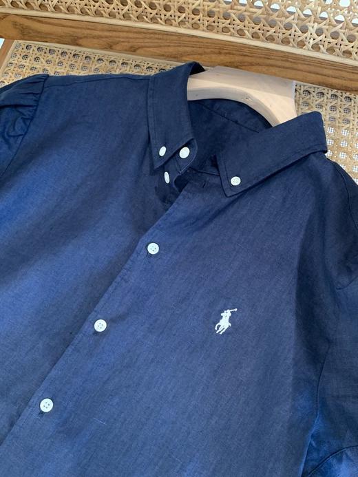 【高品质私服】【RL藏青亚麻短袖衬衫】天然亚麻经纬，松弛慵懒自在，藏青亚麻的随性中和了职场的紧绷G14XX-CC【无标出货 介意慎拍】 商品图10