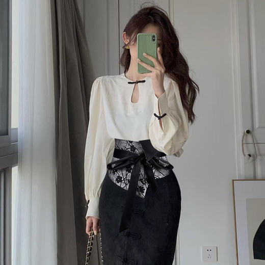 裁缝学苑AQ495新中式国风腰封束腰纸样女装复古宽腰带裙子样板图纸 商品图4