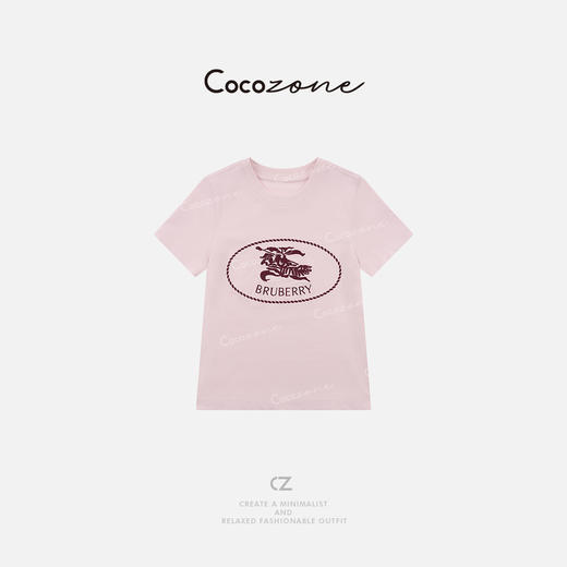 COCO ZONE 刘一一 "宝莉粉"100棉圆领多巴胺配色T恤CD1A1015 商品图0