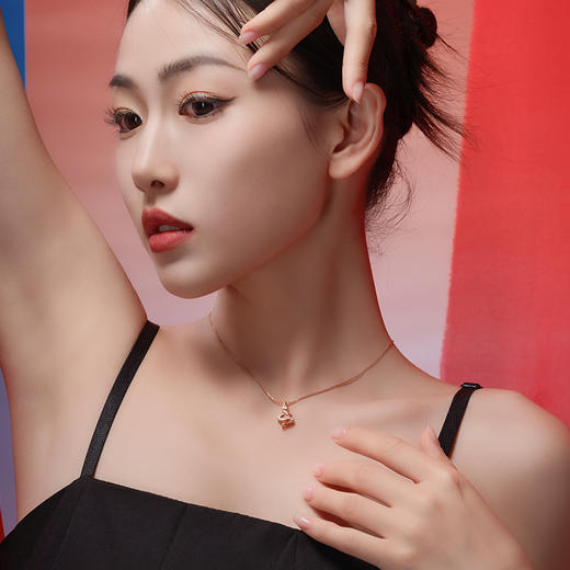 ［东方有境系列］18K玫瑰金镶钻项坠#娲神 商品图6