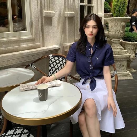 【高品质私服】【RL藏青亚麻短袖衬衫】天然亚麻经纬，松弛慵懒自在，藏青亚麻的随性中和了职场的紧绷G14XX-CC【无标出货 介意慎拍】 商品图1