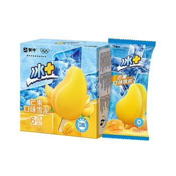 蒙牛 冰+芒果口味雪泥75g*6支/盒 冰激凌雪糕冰棍奶糕 商品图5