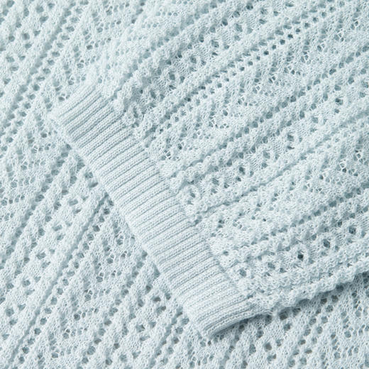 【商场同款】诗凡黎醋纤镂空针织衫2025夏新款长袖上衣3G4530541 商品图3