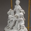 【已售】独角鹿西洋古董法国出品铜鎏金精雕装饰水晶灯罩天使阅读主题素胎瓷人物雕塑底座古董台灯艺术摆件 商品缩略图4