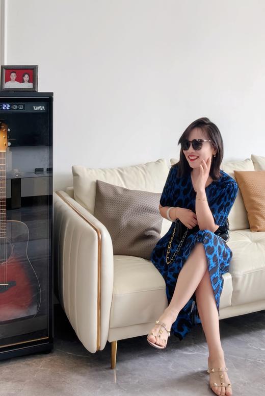 三宅桑蚕丝南韩丝亚麻丝超薄凉爽小猎豹连衣裙 商品图5