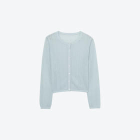 【商场同款】诗凡黎醋纤镂空针织衫2025夏新款长袖上衣3G4530541