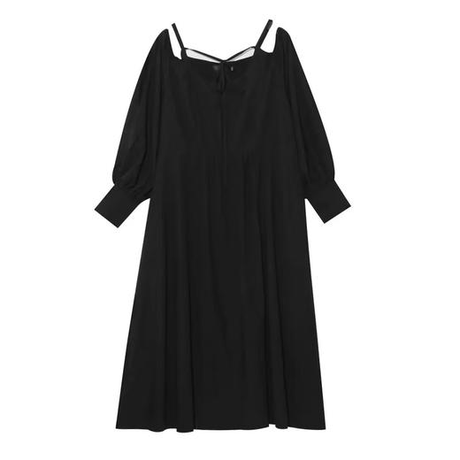 【诗铭洛可】XC7587连衣裙绑带韩版气质设计感裙A2-2 商品图1