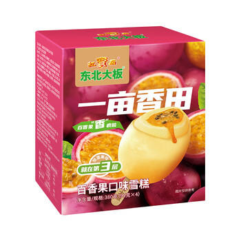 东北大板一亩香田 百香果口味雪糕 95g*4支 盒装 冷饮 冰淇淋 冰激凌 批发 商品图1