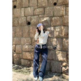 COCO ZONE 刘一一 “出片卫裤”立体窄版小弯刀休闲裤 CD2A1364