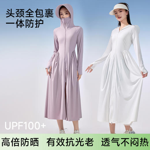 慕莎雪茉寻同款2025新款夏季户外防紫外线轻薄透气收腰长款全身防晒衣外套HQ-006 商品图6