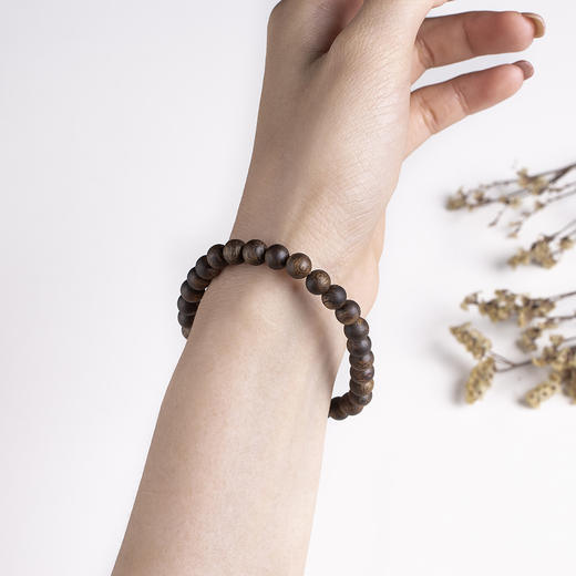 xy0418，6.5mm沉香素串单圈手串 商品图8