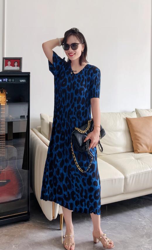 三宅桑蚕丝南韩丝亚麻丝超薄凉爽小猎豹连衣裙 商品图4